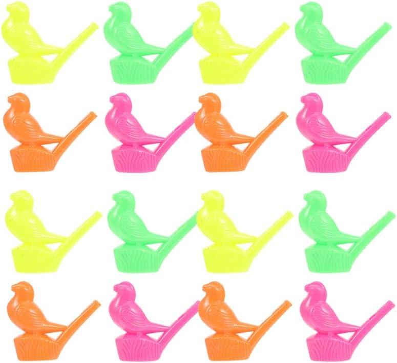 Lurrose Bird Water Whistle 16Pcs Set Lightweight Plastic Musical Instruments Party Whistles Water Bird Call Toys for Kids Birthday Christmas
