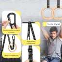 GHB Gymnastic Rings Wooden Gym Rings 1.25" Olympic Rings Adjustable Straps Pull Up Rings Sets for Workout Bodyweight Fitness Training