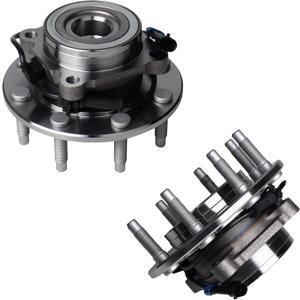 KUSATEC 515058 2PCS Front Wheel Bearing and Hub Assembly 4x4 4WD Compatible with Chevy Silverado 1500/2500/3500 4x4 4WD, GMC Sierra 1500/2500 Yukon XL, Hummer H2 2003-2007, 8 Lug Bolts w/ABS