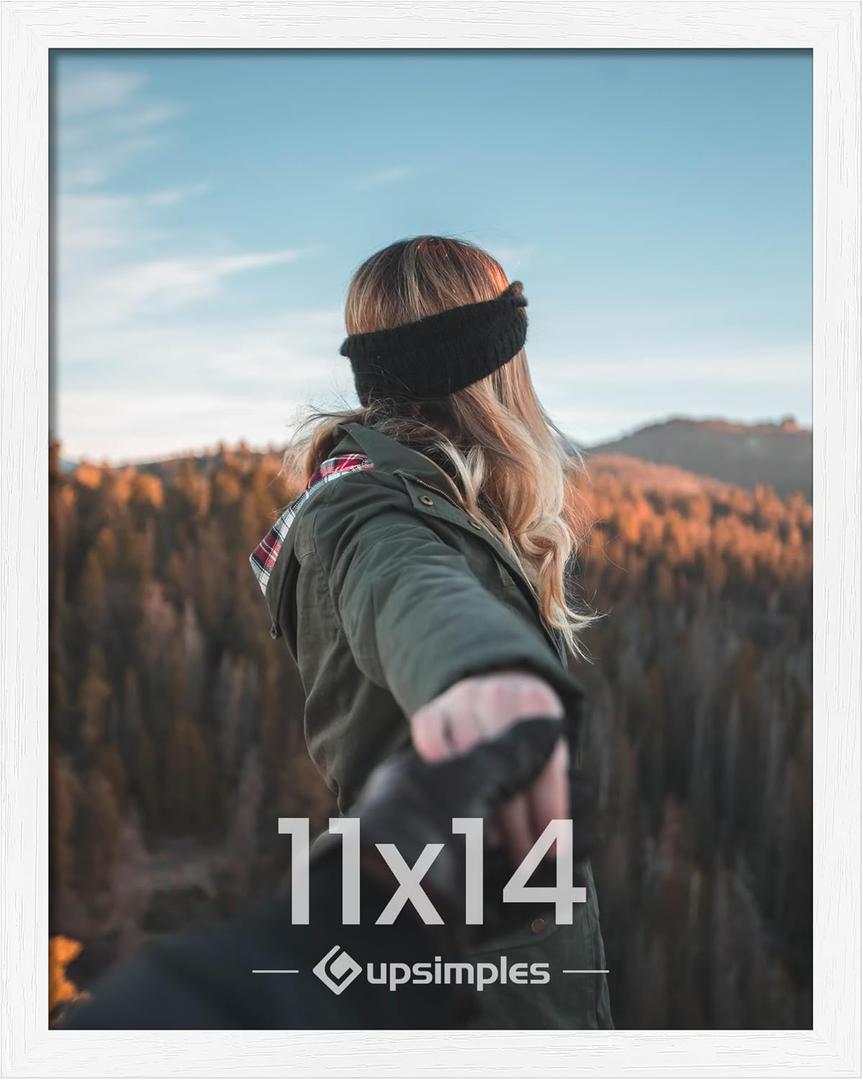 Upsimples 11x14 Picture Frame, Wall Gallery Photo Frames with Engineered Wood, White 1 Pack