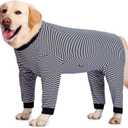 Dog Bodysuit Post Surgery Onesie with Zipper Full Body Pajamas Large Medium Dogs Shedding Suit Surgical Suit for Dogs Female/Male Dog Surgery Suit Recovery Suit After Spay (4XL, Navy)