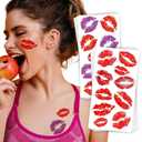 2 x Kotbs 8-Sheet Kiss Lips Temporary Tattoos, Waterproof