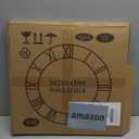 Large Modern Metal Wall Clocks Rustic Round Nearly Silent Little Ticking Battery Operated Roman Numerals Clock for Living Room/Bedroom/Kitchen Wall Decor-(Black, 47cm) (19 Inch)