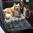 Soulbond Backseat Pet Bed Mat,Dog Bed for Car,Fuzzy Dog Seat Cover for Car Back Seat, Non-Slip Travel Pet Mat, Fit for Backseat Extenders and Seat Covers (Gray)