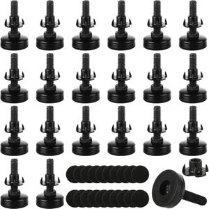 20Pack Adjustable Leveling Feet, 3/8-16 Thread Heavy Duty Furniture Levelers, Adjustable Table Feet with T Nut Bolt for Chairs Cabinets Sofa Workbenches and Furniture Legs