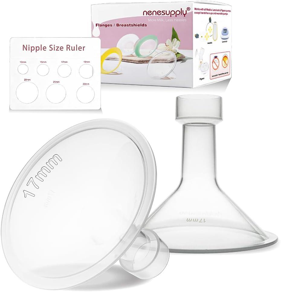 Nenesupply 17mm Flange Compatible with Medela Breast Pump Parts Replacement 17mm Flange for Medela Accessories Compatible with Pump in Style Parts Symphony Swing Harmony Work with Personalfit Flex