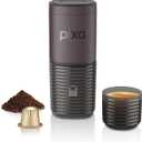 WACACO PIXAPRESSO, Coffee Machine Electric & Portable, With 4 Coffee Types & Fast Heat-Up, 3* 3000mAh Battery Up to 5 Cups, 20 Bar Portable Espresso Maker For Ground Coffee & NS Capsule, Dark Burgundy
