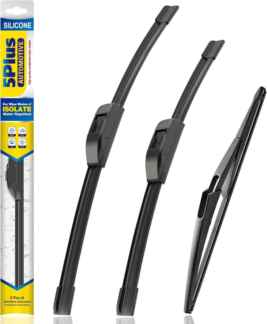 5 PLUS Silicone Windshield Wipers Replacement for 2018-2024 Nissan Kicks Wiper Blades(Set of 3),Automotive Replacement Windshield Wiper Blades For My Car-26"/16"/12"