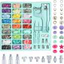 LYNDA Plastic and Metal Snap Buttons with Snaps Pliers Set,300 Sets Plastic and Metal Snap Buttons for Sewing and Crafting (Green)