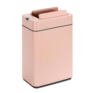 ELPHECO Bathroom Trash Can with Lid 2.6 Gallon Smart Trash Can Slim Motion Sensor Garbage Can Automatic Stainless Steel Wastebasket Bathroom Decor for Bedroom Office Toilet Pink