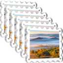 6 Pcs Acrylic Picture Frames, 55 Inch Square Magnetic Photo Scalloped Frames, 10+10mm Thick Block, Double Sided Magnet Frames, Clear Frameless Photo Display for Tabletop Displays