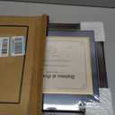GraduationMall 11x22 Mahogany Diploma Frame with Tassel Holder and Picture for 8.5x11 Certificate 5x7 Photo,Real Glass,Navy over Gold Mat