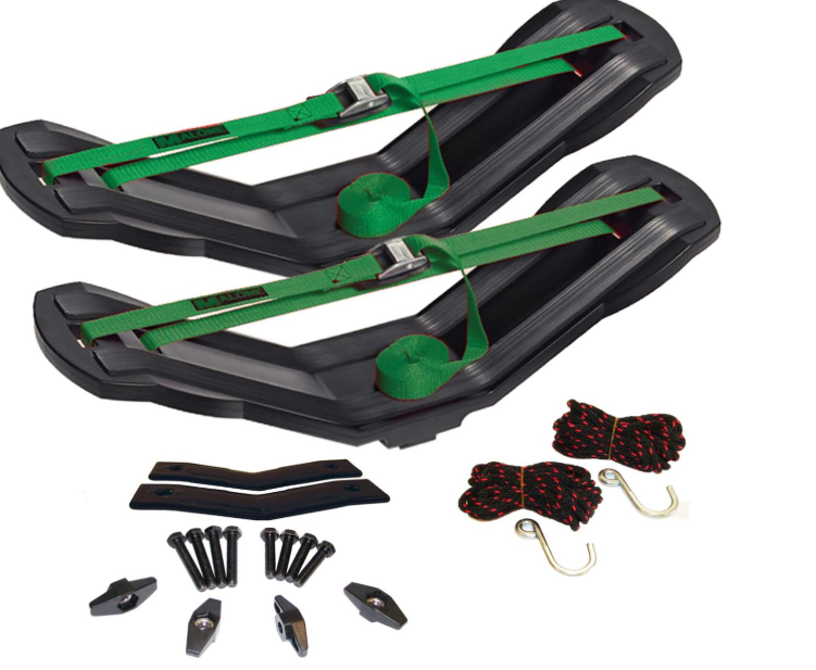 Malone MegaWing Reinforced V-Style Kayak Carrier w/Universal JAWZ Mounting Hardware, 150 lb Capacity, Corrosion-Resistant Nylon Construction, Includes 15' Cam Buckle Straps and Bow & Stern Tie-Downs