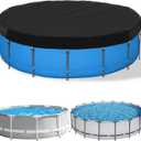 SAFANA 12FT Above Ground Pool Cover,Outdoor Round Swimming Pool Cover,CircularMetal Prism Frame Swimming Pool Specific Pool Cover (Black 420D)