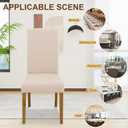 Dining Chair Covers, Dining Room Chair Cover Set of 4, Stretch Kitchen Chair Covers, Detachable Washable Chair Cover, Parsons Chair Slipcovers Protective, for Home, Restaurant, Banquet (Beige)