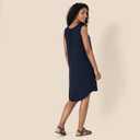 Amazon Essentials Women's Sleeveless Woven Shift Dress (Medium, Navy)