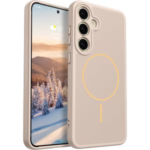 Rayboen for Magnetic Samsung Galaxy S24 Plus Case, [Compatible with Magsafe][Full Camera Protection] Silicone Shockproof Skin-Feel Durable Slim Fit Cover for S24+ Plus, Matte Khaki