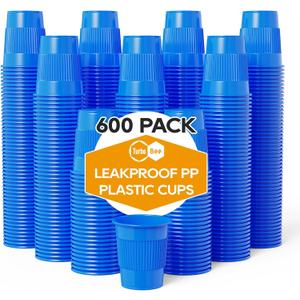 Turbo Bee 600 Pack 3 oz Plastic Bathroom Cups, Leakproof Disposable Mouthwash Cups, Small PP Plastic Cups for Bathroom Rinse, Dental Rinse, Guest Bathroom
