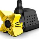 3200GPH Pond Pump, 200W Submersible Water Pump with 33FT Power Cord & Barrier Bag, 2 Hose Adapters, 20FT. Lift Height for Garden Ponds, Fountains, Waterfalls, Water Circulation (Yellow)