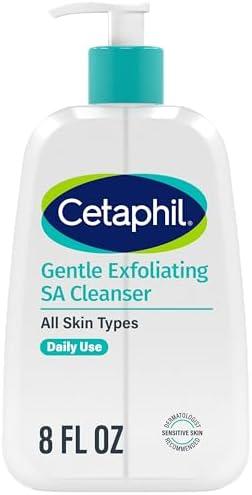 Cetaphil Gentle Exfoliating SA Cleanser, Foaming Gel Cleanser for All Skin Types, 8 Oz Pump Bottle, Salicylic Acid, Mandelic Acid & Gluconolactone, Gently Exfoliates, Dermatologist Recommended Brand