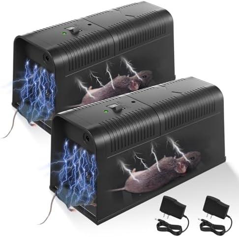 2025 Electric Mouse Trap Zapper Powerful Rat Traps Indoor for Homes with Anti-Escape Door,Effective & Reusable Humane Rodent Zapper Electric Shock Killer for Kitchens,Home,Garage(1 Pack)