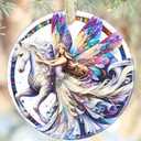 Christmas Ornaments, 3.5 Inch Ceramic Fairy Hanging Ornament, Christmas Tree Ornaments, Gifts for Daughter, Xmas Gifts, Unique Gift Idea, Perfect for Holiday Party, Tree, Window, Wall Decor