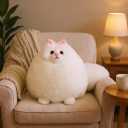 Winsterch Stuffed Animal Plushie Cat Stuffed Animal,Cute Soft Plush Cat Animals,White Stuffed Cat, Birthday for Kids,Boys,Girls,Fat Cat Stuffed Toy (White, 10 Inches)