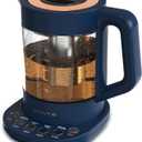 Viant Electric Kettle With Infuser. No Plastic In Contact With Water. Hot Tea Maker With Temperature Control And Automatic Shut Off. 1.5 Liters Capacity | Midnight Blue Color