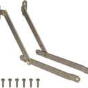 Heavy Duty Antique Brass Plated Lid Stay - One Pair - Lid Support Hinges for Drop Front Desk, Trunk, Chest - SH2-SAB