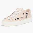 KARL LAGERFELD Women's Cate Pins Tweed Lace up Sneaker, Nude, 8.5
