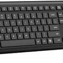 EDJO Wireless Keyboard, 2.4G Full-Sized Cordless USB Silent Computer Keyboard, Ergonomic Tilt Angle, Sleep Mode, Long Battery Life, for Windows, Mac OS Laptop/PC/Desktop/Notebook, Black