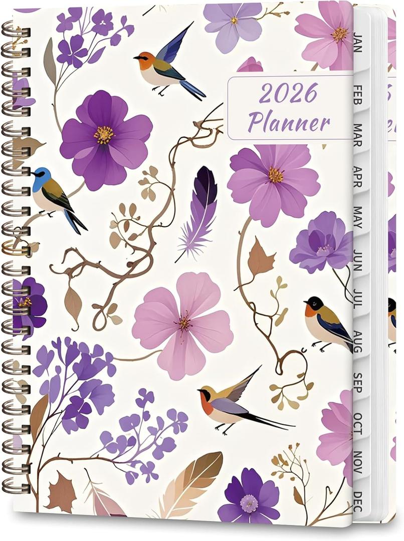 2 x 2026 Planner, Weekly and Monthly Calendar Planner Agenda, Jan 2026 - Dec 2026, Planning Academic Book, Office Desk Accessories and School Supplies - A5 (6.3'' x 8.5'') (Violet)
