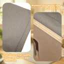 Cute Cat Head Wooden Indoor Cat House, Double Decker Cat Shelter with Elevated Soft Canvas Upper Bed and Cat Bed Mat, Multi-Level Pet Condo for Cats & Rabbits