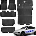 SUPER LINER Tesla Model Y Juniper Floor Mats 2025 2026 | Custom Fit All-Weather 9-Piece Set TPE Material | Model Y Juniper Back Seat Protector, Cargo Liner, Trunk & Interior Accessories