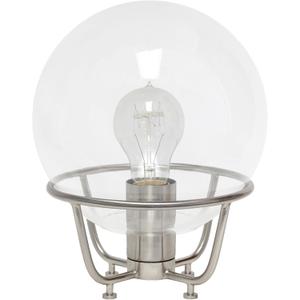 Elegant Designs LT1180-BSN 10" Glistening Globe Table Lamp with Clear Glass Shade, for Living Room, Bedroom, Office, Brushed Nickel
