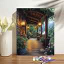 obterie Landscape Paint by Numbers Kit for Adults Beginner Garden Oil Painting Kit Adult Paint by Number Kits on Canvas DIY Painting for Beginners Art by Numbers for Gifts Home Wall Decor 16x20 Inch (YF035)