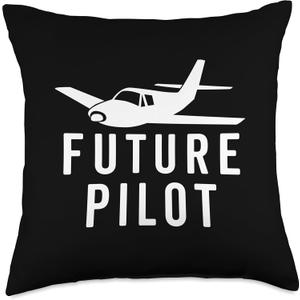 Future Pilot Aiplane Aviation Student Fly Plane Enthusiast Throw Pillow