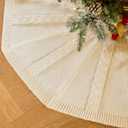 36 Inch White Knitted Christmas Tree Skirt: Small Thick Cable Knit Round Cream Tree Skirt Rustic Neutral Farmhouse Neutral Christmas Decor Tree Base Cover Xmas Home Decorations