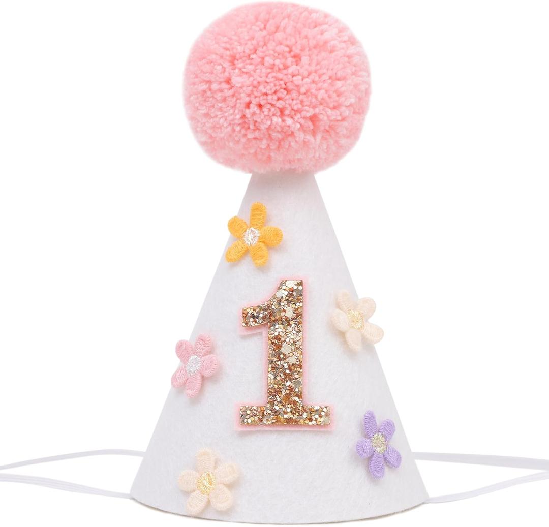 Daisy Groovy One 1st Birthday Hat - Groovy One First Birthday Decorations, Floral 1st Birthday Crown, Daisy 1st Birthday Decor, Spring 1st Birthday Hat