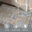 Muddy Mat Coral 3x5 Washable Area Rugs for Living Room, Bedroom & Dining Room Modern Soft Low Pile Non Slip Carpet Pet Friendly Waterproof Foldable Rugs for Home