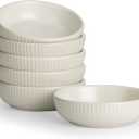 famiware Starlight Soy Sauce Dish Ceramic Dipping Bowls Set of 6, 3 oz Individual Dip Sauce Cups/Bowls/Dishes/Plates, Small Serving Bowl for Side Dishes, Dessert, Ice Cream, Condiment, Matte White