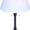 Canarm Nevan 2 Light Table Lamp with Oil Rubbed Bronze Finish and White Shade