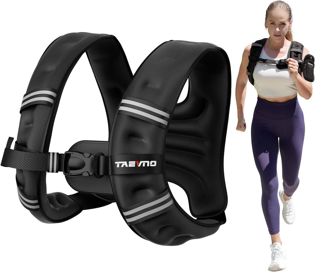 Weighted Vest, 12lb Weighted Vest Woman with Detachable Phone Pouch, Suitable for Women, Men, Ideal for Workout, Strength Training, Fitness, Running, Weight Loss, Walking (Black)