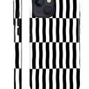 for iPhone 15 Plus Case,HL2 Plaid Stripes Black White Hybrid 2 Layer Hard Shell Silicone Protective Pattern Design Case