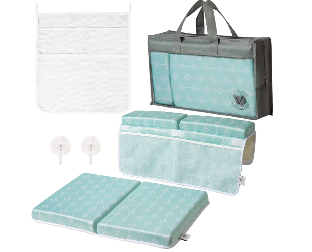 Extra Large Premium Size Bath Kneeler and Elbow Rest Pad Set. Made with Top Notch Quality Materials. Extra Thick Foam Padding for Ultimate Comfort. 5pc Set. Perfect for Parents and Pet Lovers.