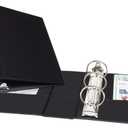Avery Mini 3 Ring Binder, 5.5" x 8.5", 2" Round Rings, 375-Sheet Capacity, 2.8 Inch Wide Spine, Great for Home, School Supplies, Office, or Organization Needs, 1 Black Binder (27554)