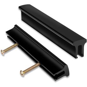 Adjustable Cabinet Handles 6 Pack, Hole Spacing, Kitchen Drawer Pulls, Aluminum Cabinets & Dressers Knob (1 to 4 inch, Black)