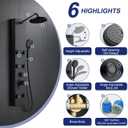 ROVATE Shower Panel Tower System with Adjustable 6 Body Jets, Matte Black
Stainless Steel Shower Column with Height Adjustable Shower Arm, Self-Cleaning Rainfall Shower & Handheld, Rough-in Valve
