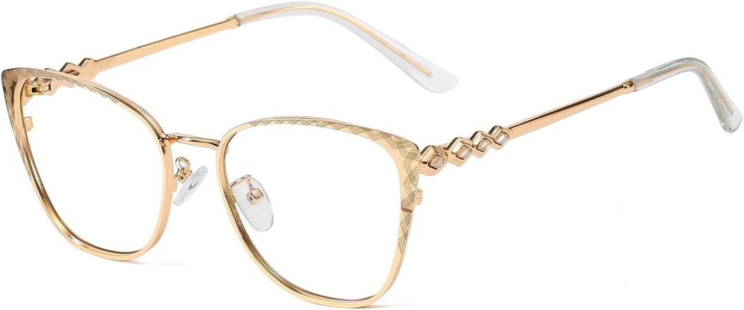 MORESHINE Fashion Cat Eye Blue Light Blocking Glasses for Women, Glasses for Reading/Computer/TV/Phones Eye Strain (Yellow)