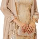 GRACE KARIN Women's Sequin Dress Wedding Guest Dresses Mother of the Bride Dresses Formal Dress Two Piece Dress Knee Length (XX-Large, Champagne Gold)